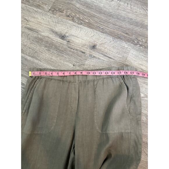 J. Jill Linen Light Green Cropped Linen Pants Large Petite - Picture 6 of 7